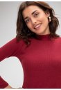Kadın Bordo Kaşkorse Balıkçı Yaka Uzun Kollu Bodycon Mini Elbise