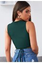 Kadın Yeşil Çapraz Bağlamalı Crop Top Büstiyer