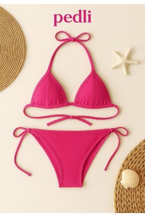 Kadın Fuşya Yandan Bağlamalı Bikini Mayo Takımı