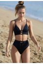 Kadın Siyah Yüksek Bel Özel Bikini Takımı