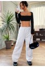 Kadın Siyah Uzun Kol Göğüs ve Sırt Dekolteli Crop Top Bluz