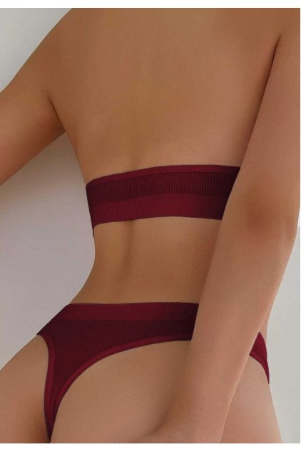 Kadın Bordo Seamless Tanga Sütyen Takım