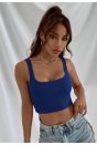 Kadın Lacivert Kalın Askılı Crop Top Büstiyer