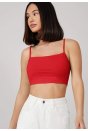 Kadın Kırmızı Ip Askılı Crop Top Büstiyer