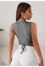Kadın Gri Çapraz Bağlamalı Crop Top Büstiyer