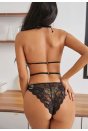 Kadın Siyah Dantel Çapraz İpli Bralet Sütyen Takım