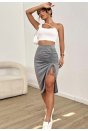 Kadın Beyaz Tek Omuzlu Çapraz Askılı Crop Top Büstiyer