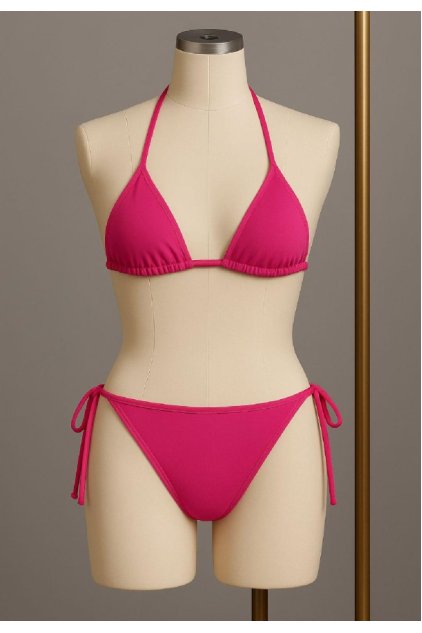 Kadın Fuşya Yandan Bağlamalı Bikini Mayo Takımı
