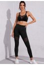 Kadın Siyah Fileli Crop Top Büstiyer