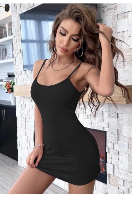 Kadın Siyah Sırt Kısmı Komple Dantelli Mini Gecelik