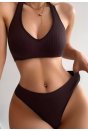 Kadın Kahverengi Seamless Tanga Sütyen Takım