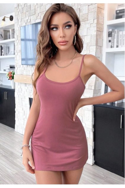 Kadın Pudra Sırt Kısmı Komple Dantelli Mini Gecelik