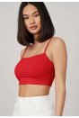 Kadın Kırmızı Ip Askılı Crop Top Büstiyer