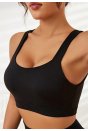 Kadın Siyah Sırtı Açık Derin Göğüs Dekolteli Şık Crop Top Bluz