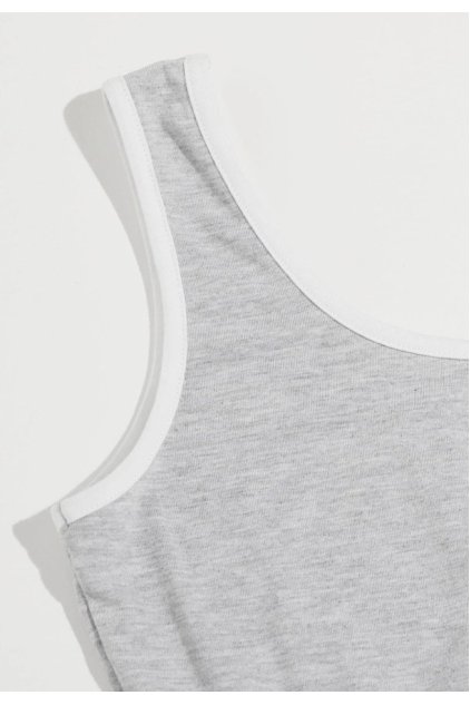Kadın Gri Askılı Crop Top ve Şortlu Gecelik Takım