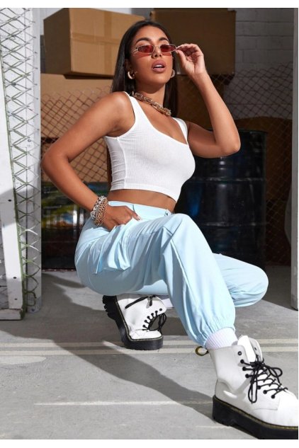 Kadın Beyaz Kalın Askılı Crop Top Büstiyer