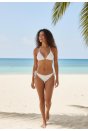 Kadın Beyaz Pedli Bel ve Boyundan Bağlamalı Dantelli Şık Bikini Takımı