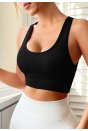 Kadın Siyah Sırtı Çapraz Lastik Detaylı Crop Top Bluz